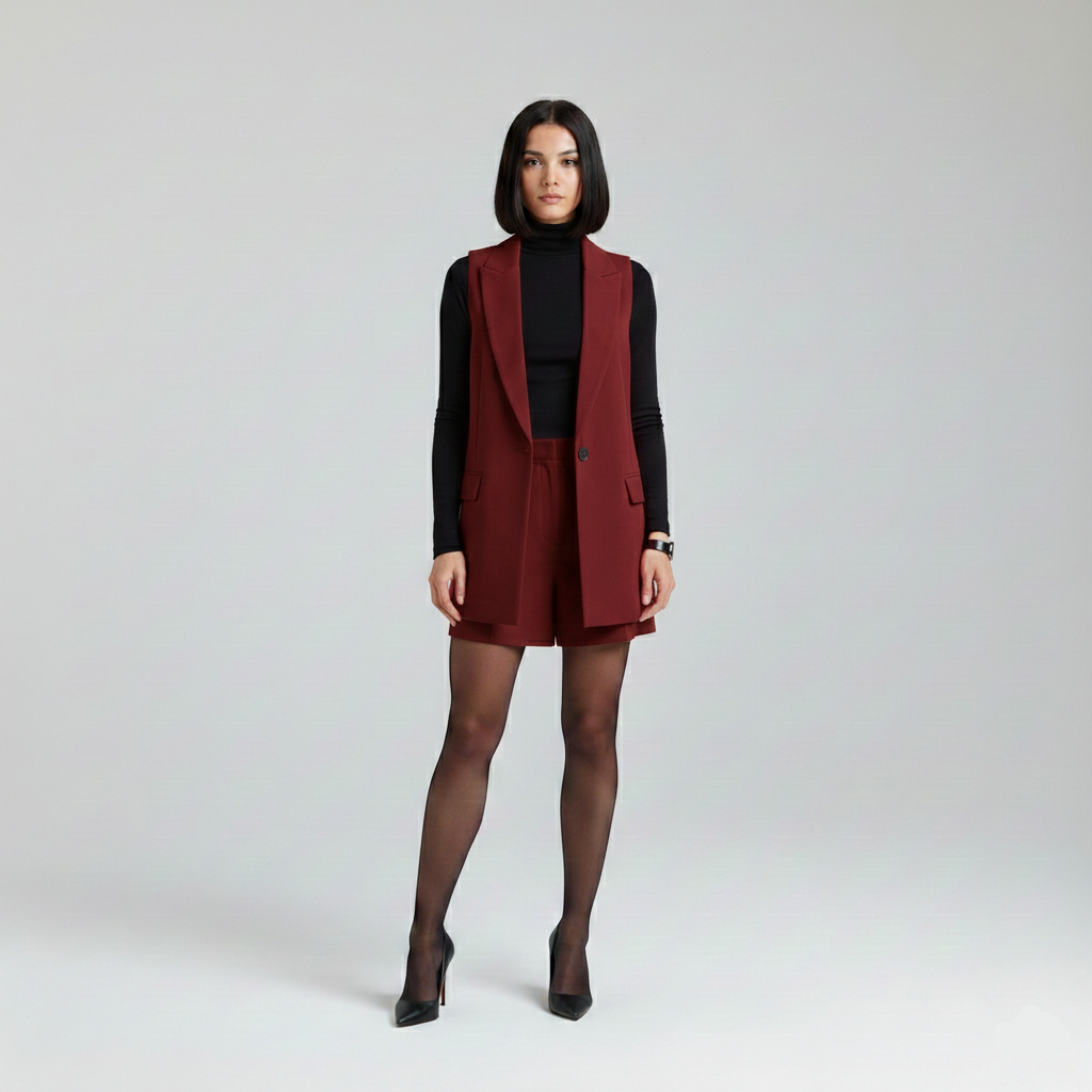 Women's Longline Vest & Shorts Set