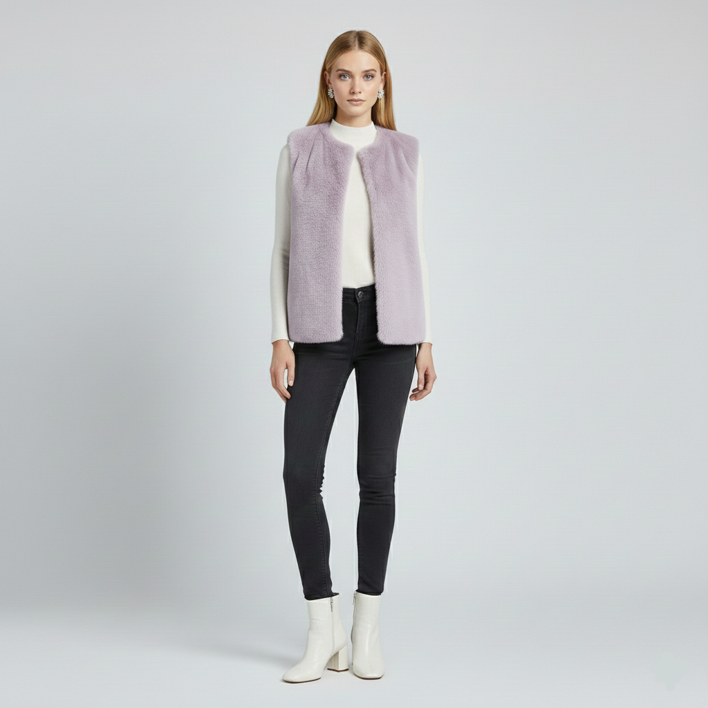 Women's Faux-Fur Open-Front Vest