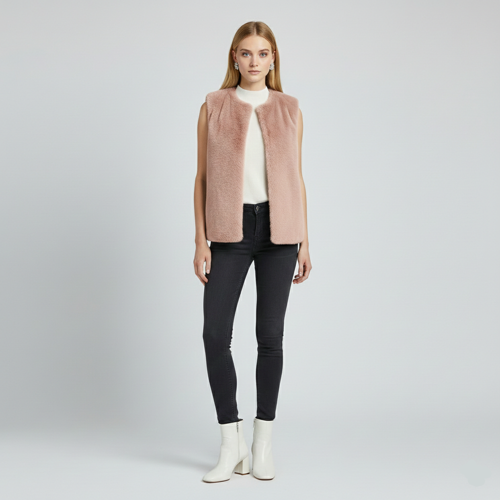 Women's Faux-Fur Open-Front Vest