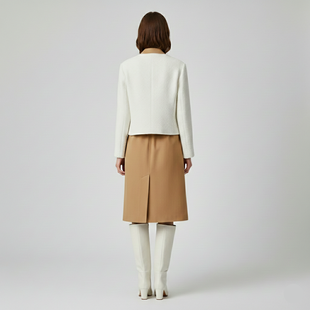 Women's Cropped Textured Button Jacket