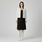 Women's Cropped Textured Button Jacket