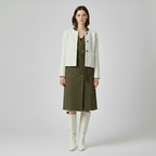 Women's Cropped Textured Button Jacket