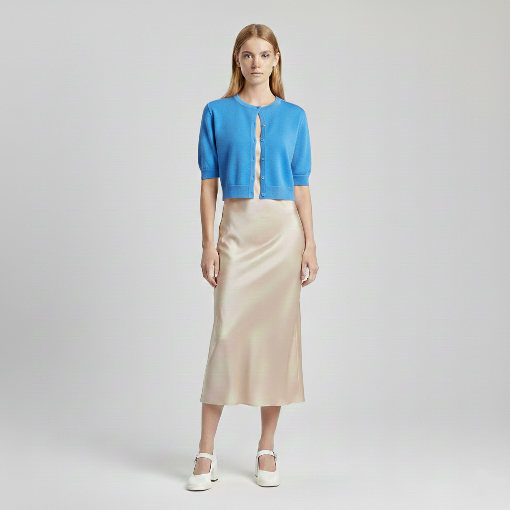 Women's Cropped Short-Sleeve Cardigan