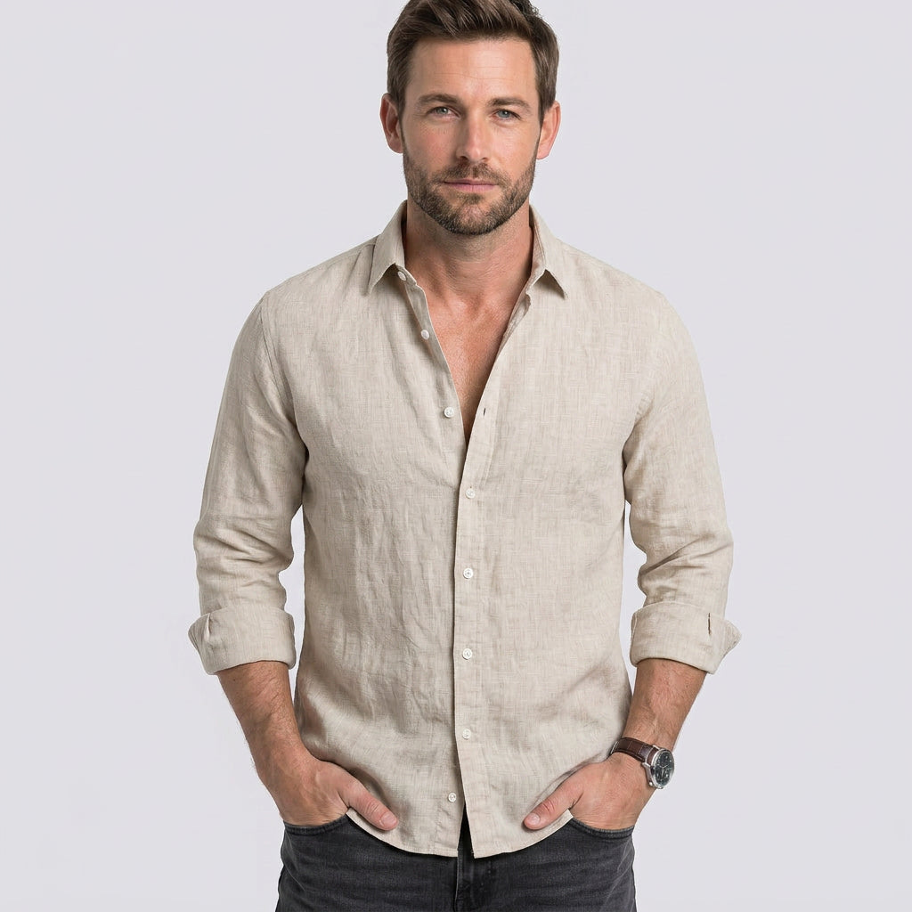 Men’s Long Sleeve Linen Shirt