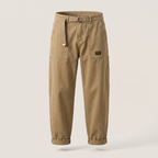 Men’s Relaxed Fit Utility Work Trousers with Webbing Belt