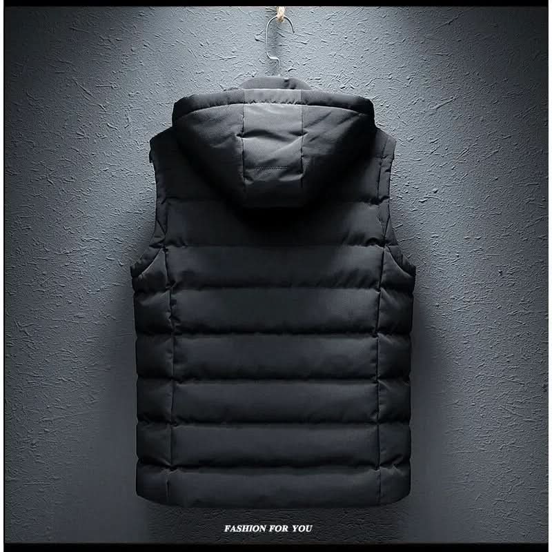 Men’s Hooded Quilted Puffer Gilet with Zip Pockets
