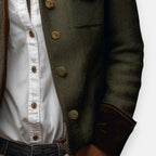 Women’s Herringbone Tailored Jacket with Velvet-Touch Trim