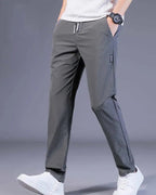 Men's Slim Fit Drawstring Woven Track Pants