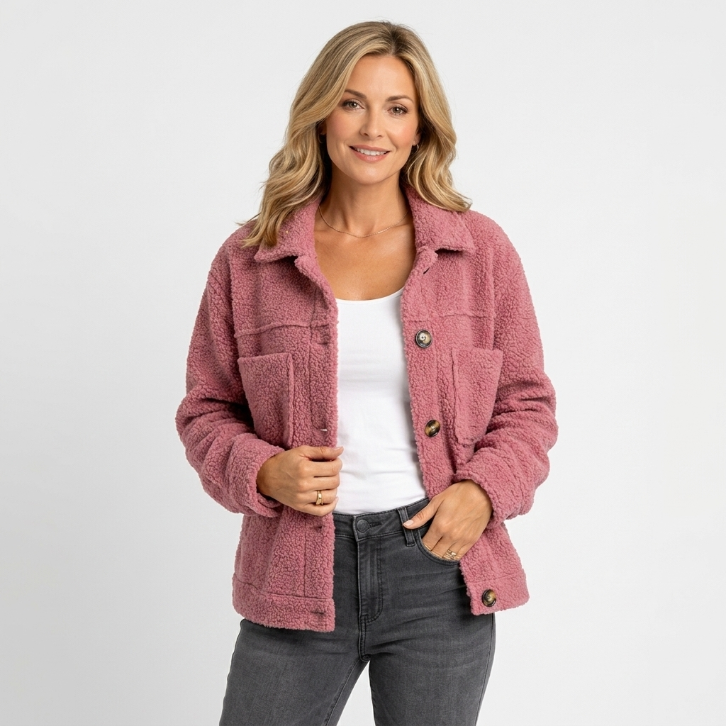 Women’s Teddy Fleece Button Jacket – Soft Borg Shacket