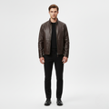 Men's Faux-Leather Zip Jacket