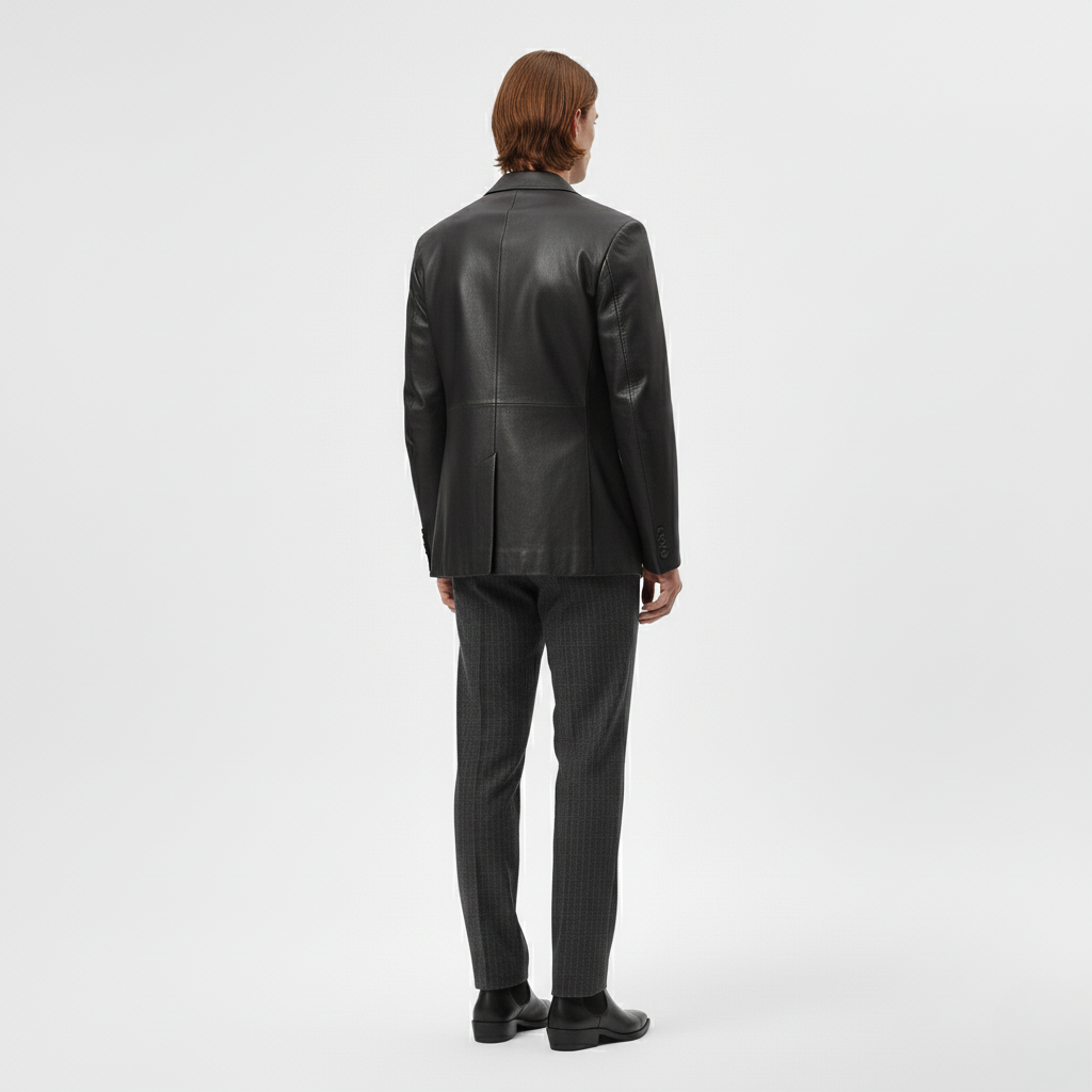Men's Faux-Leather Blazer