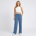 Women’s Wide Leg Track Pants with Side Stripes – High Waist Jogger Trousers