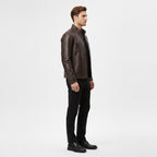 Men's Faux-Leather Zip Jacket