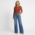 Women’s High Waisted Wide Leg Jeans – Flared Leg Denim Trousers