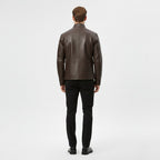 Men's Faux-Leather Zip Jacket