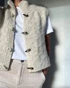 Women’s Chunky Knit Toggle Button Sweater Vest