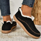 Women's low-cut ankle boots with light trim, stitched detailing and textured flat soles
