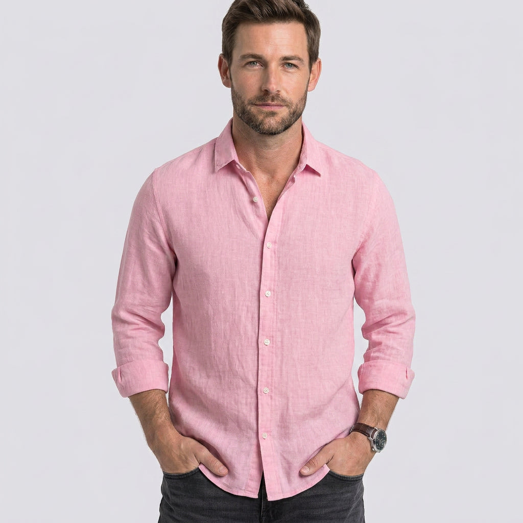 Men’s Long Sleeve Linen Shirt
