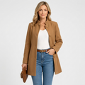Women’s A Line Coat – Button Front Long Jacket