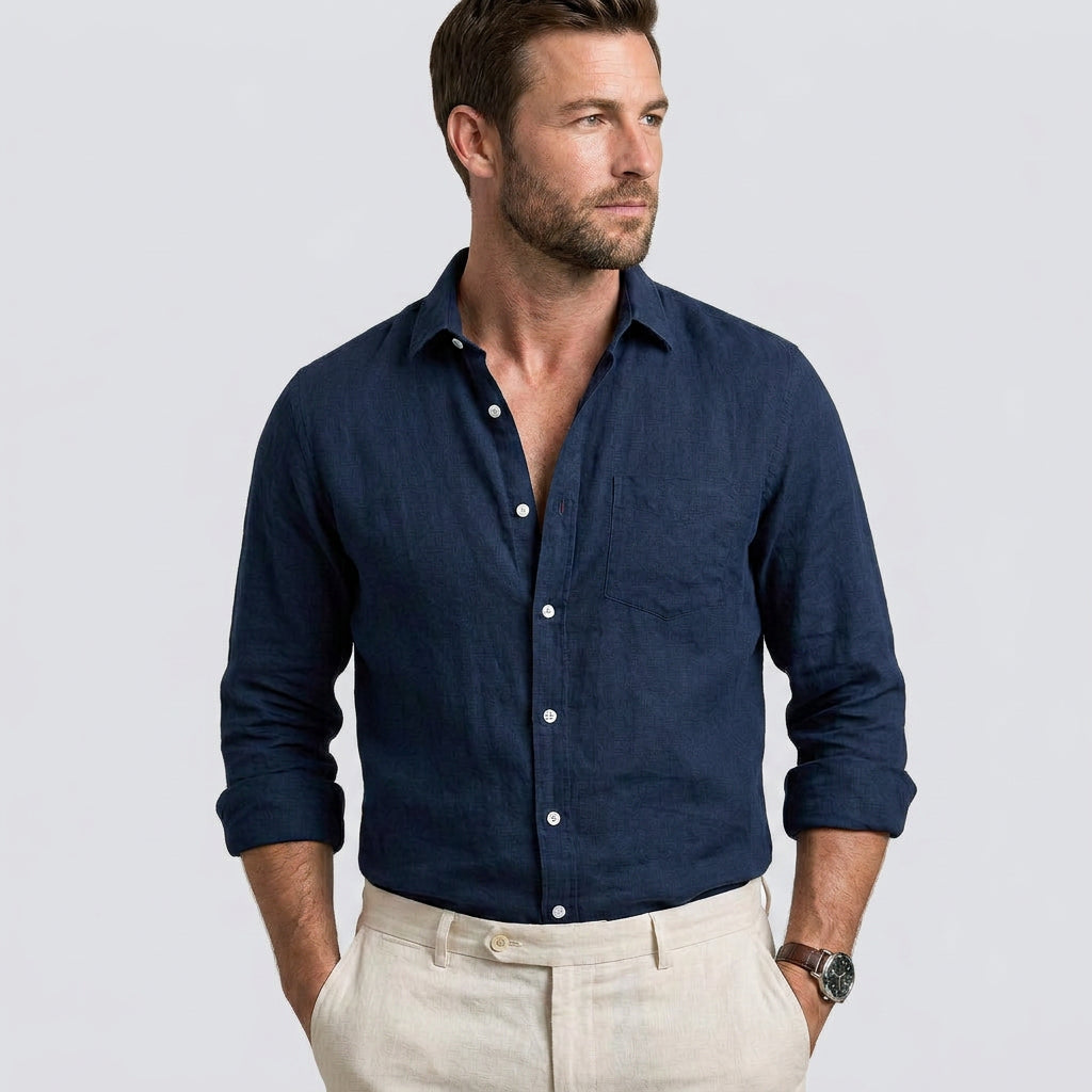 Men’s Long Sleeve Linen Shirt