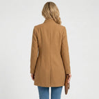Women’s A Line Coat – Button Front Long Jacket