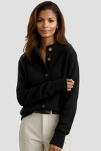 Women’s Soft Knit Mock Neck Button Cardigan