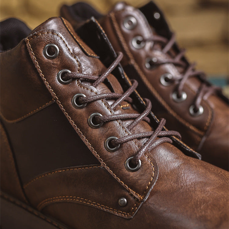 Men’s Two-Tone Lace-Up Ankle Boots