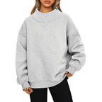 Women’s Oversized Mock Neck Fleece Lined Sweatshirt