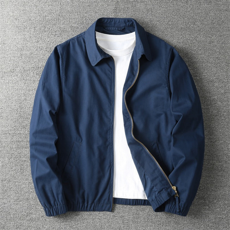 Men’s Classic Collared Zip-Up Harrington Jacket