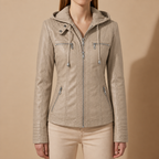 Women’s Faux Leather Hooded Biker Jacket