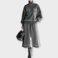 Women’s Knit Mock Neck Sweater and Midi Skirt Set