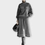 Women’s Knit Mock Neck Sweater and Midi Skirt Set