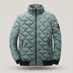 Men’s Chevron Quilted Stand Collar Bomber Jacket