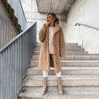 Women’s Longline Teddy Fleece Coat