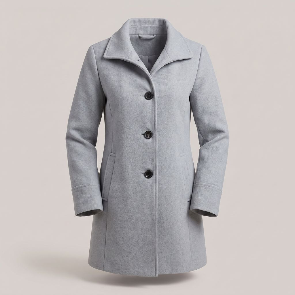 Women’s Funnel Collar Single-Breasted Coat