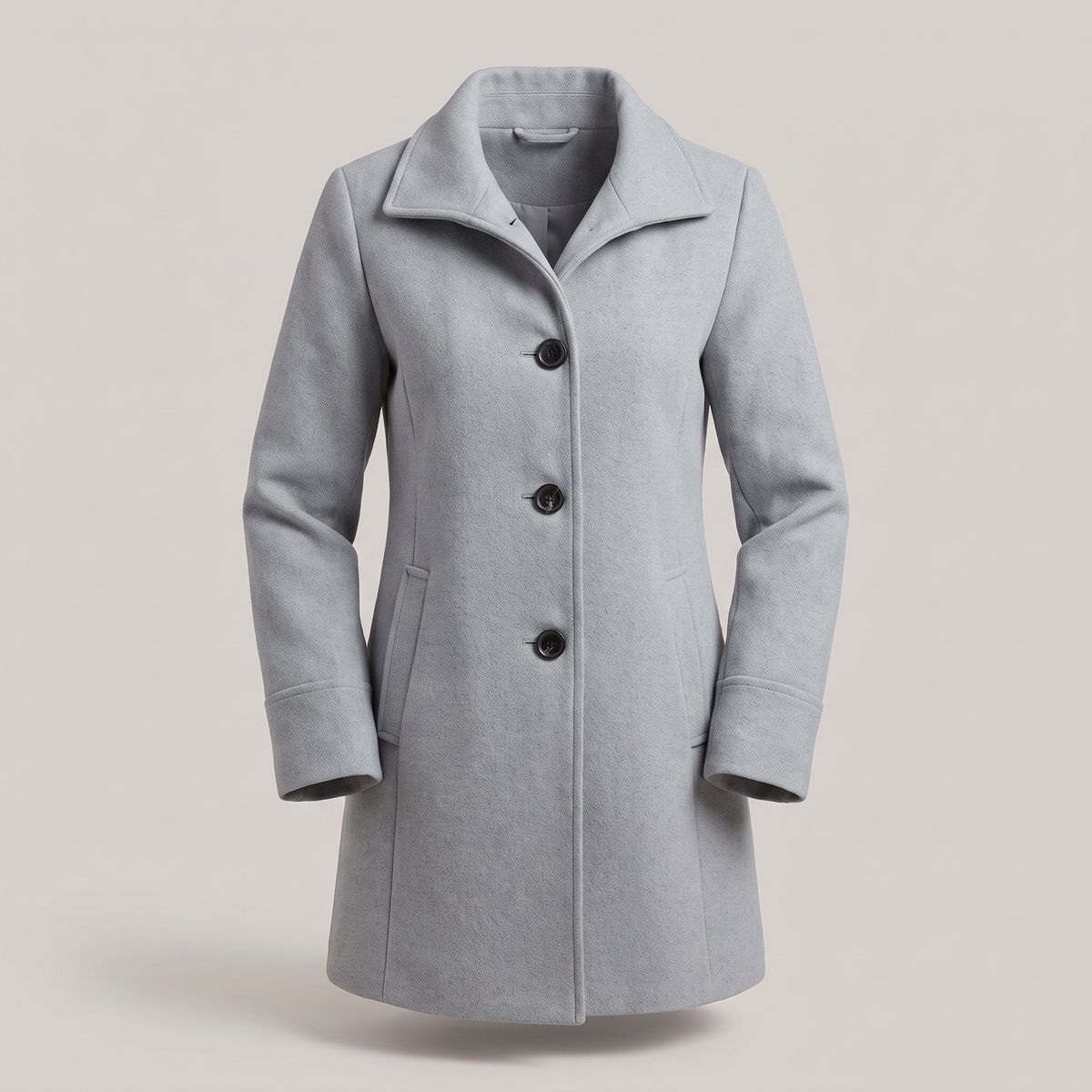 Women’s Funnel Collar Single-Breasted Coat
