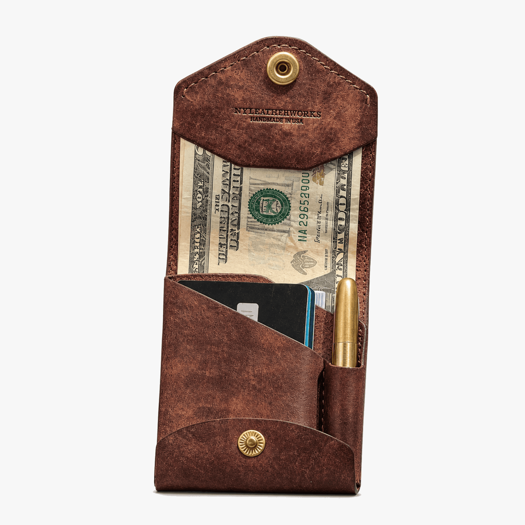 Men’s Vintage Faux Leather Bifold Wallet with Snap Closure