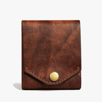 Men’s Vintage Faux Leather Bifold Wallet with Snap Closure
