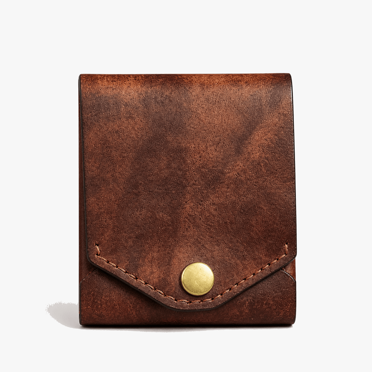 Men’s Vintage Faux Leather Bifold Wallet with Snap Closure