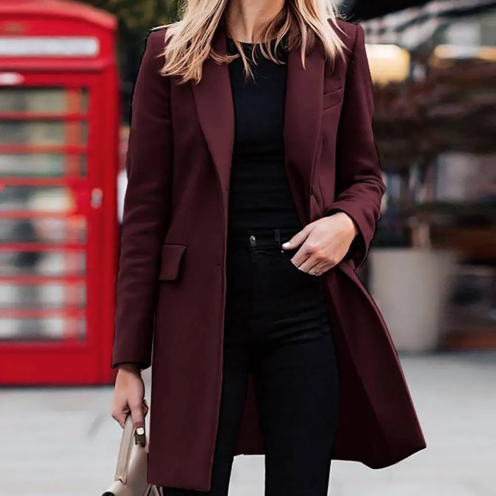 Women’s Single-Breasted Longline Tailored Coat