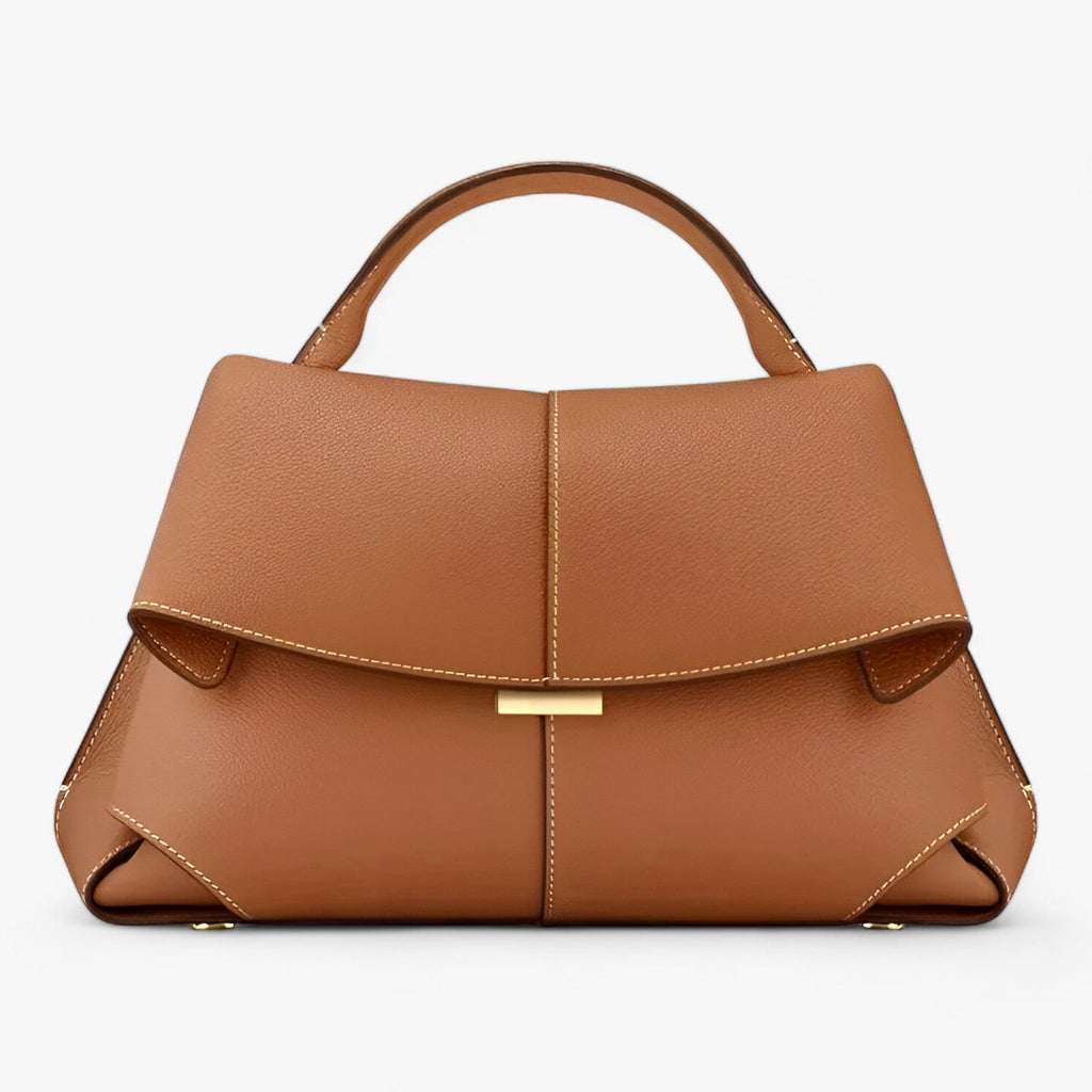 Women’s Pebbled Leather-Look Structured Top Handle Bag