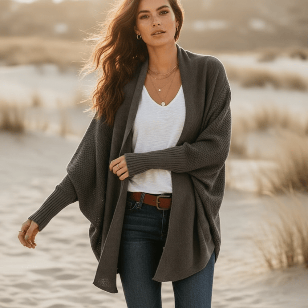 Women’s Oversized Batwing Knit Cocoon Cardigan