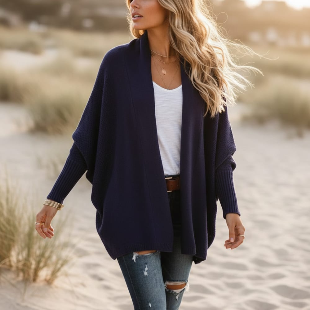 Women’s Oversized Batwing Knit Cocoon Cardigan