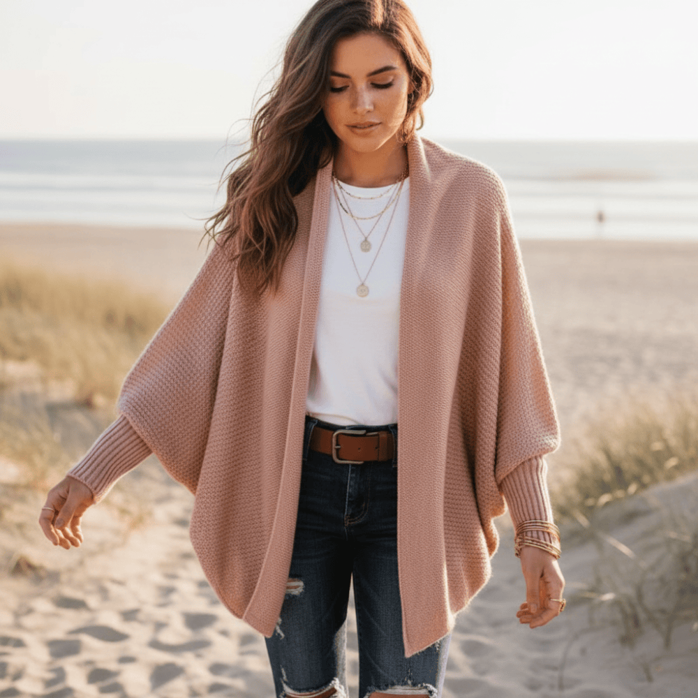 Women’s Oversized Batwing Knit Cocoon Cardigan