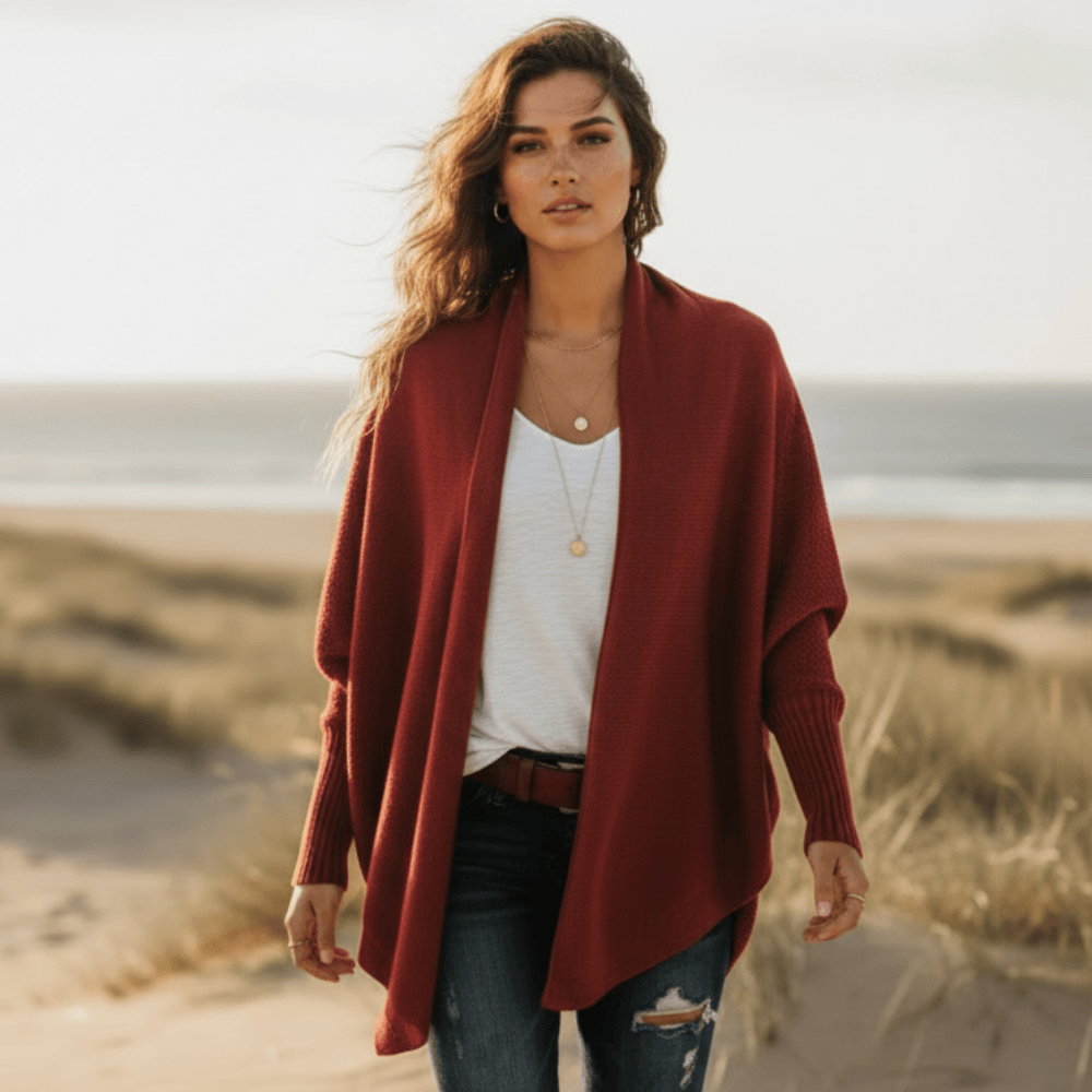 Women’s Oversized Batwing Knit Cocoon Cardigan