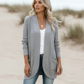 Women’s Waffle Knit Open-Front Cocoon Cardigan with Pockets