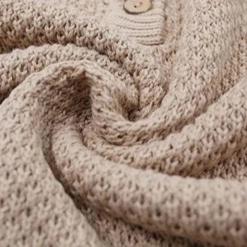 Women’s Textured Knit Henley Sweater with Side Slits