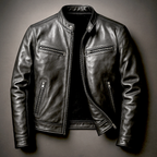 Men’s Vintage Burnished Faux Leather Racer Jacket