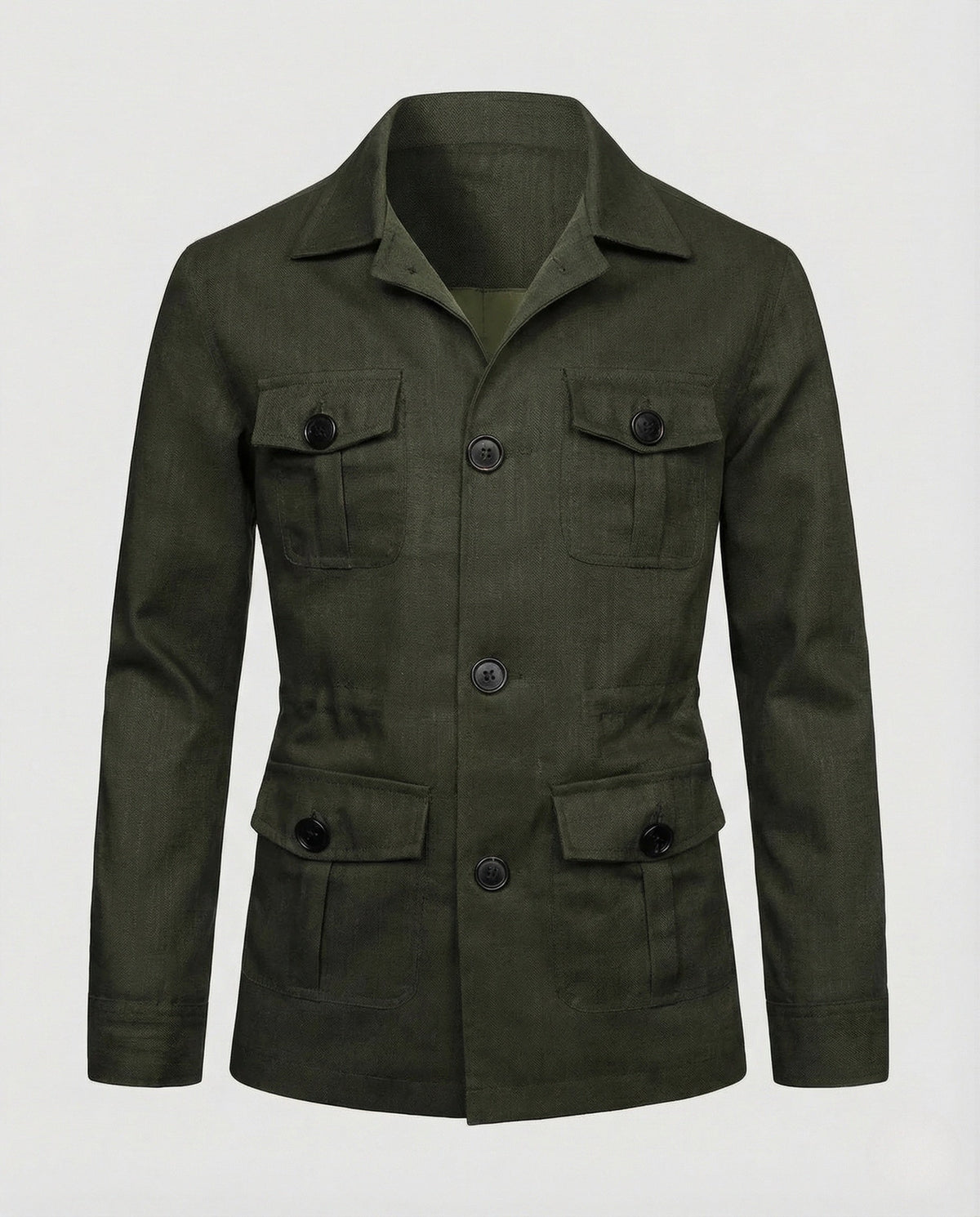 Men’s Linen-Look Four Pocket Safari Jacket