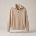 Men's Classic Ribbed Knit Quarter-Zip Sweater